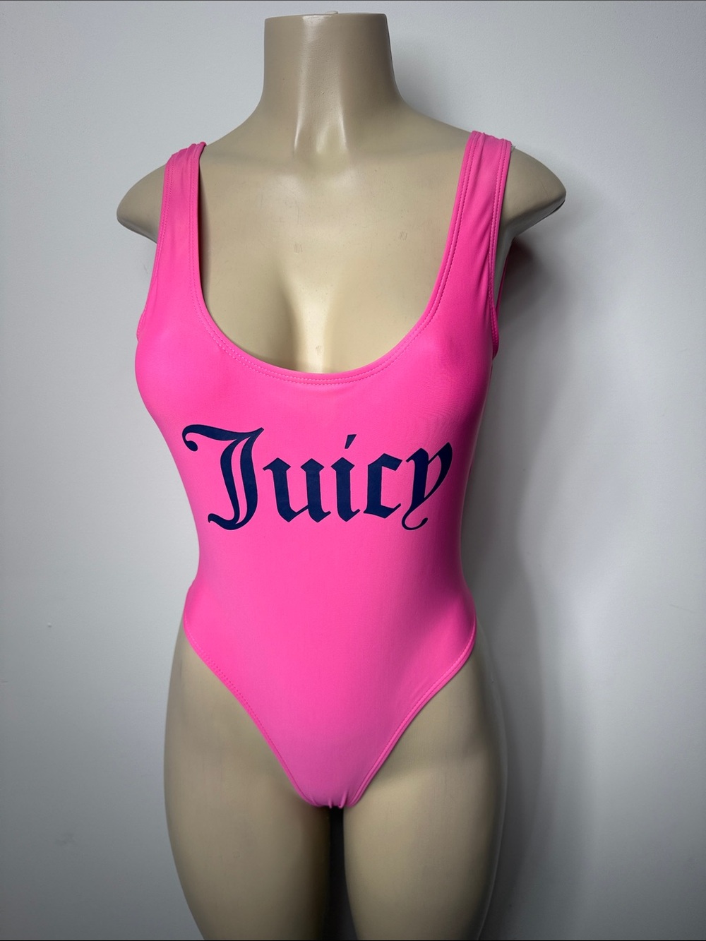 Juicy Couture Neon Pink Logo One-Piece Swimsuit